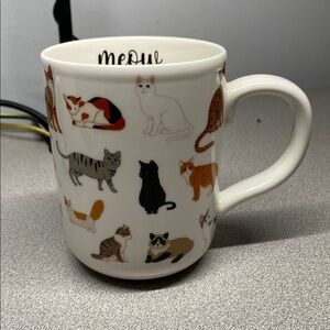 Mainstays - "MEOW" Cartoon Cat-Themed Ceramic Mug